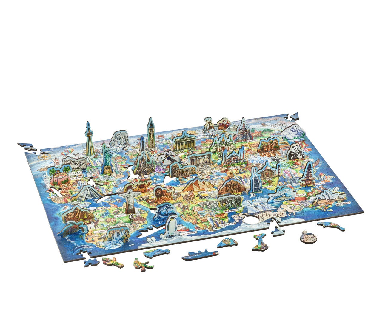 Wonderful World Map - With 36 Stand-Up Pieces