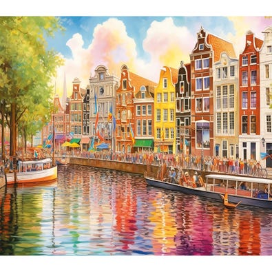 Watercolour Canal, Amsterdam