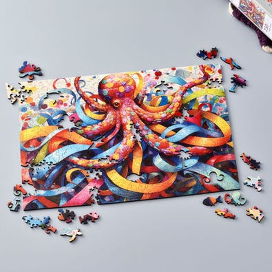 Playfully Tangled - Free Form Puzzle Cut