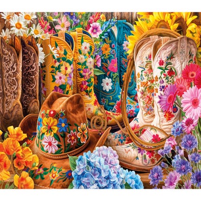 Cowboy Boots and Flowers