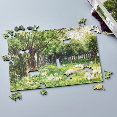Sheep in an Orchard at Springtime