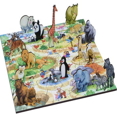 Animal Park - Puzzle with 14 Stand-up Characters