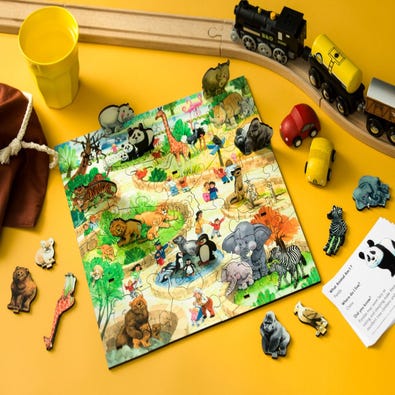 Animal Park - Puzzle with 14 Stand-up Characters