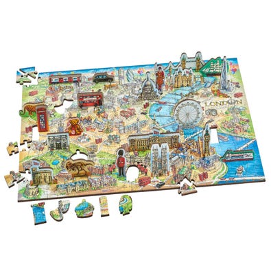 London Landmarks Map - with 21 Stand Up Pieces