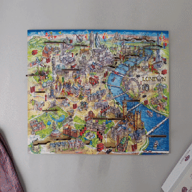 London Landmarks Map - with 21 Stand Up Pieces