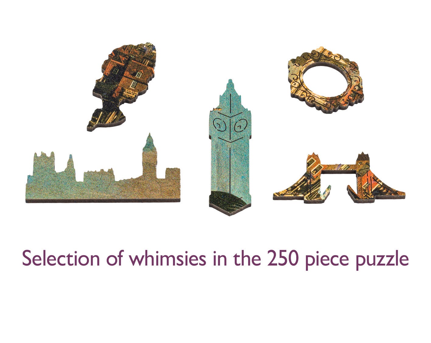 London Landmarks Map Wooden Wentworth Wooden Jigsaw Puzzle