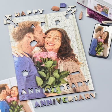 Happy Anniversary Portrait - Personalised Puzzle