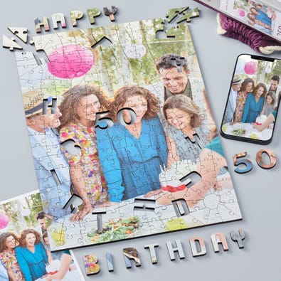 Happy 50th Birthday Portrait - Personalised Puzzle