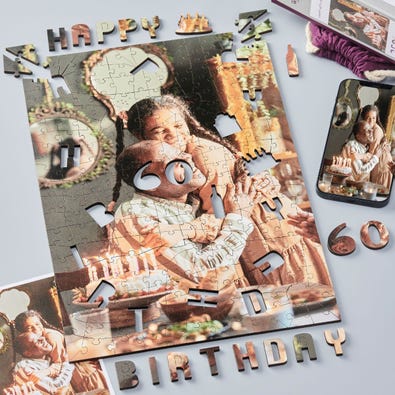 Happy 60th Birthday Portrait - Personalised Puzzle