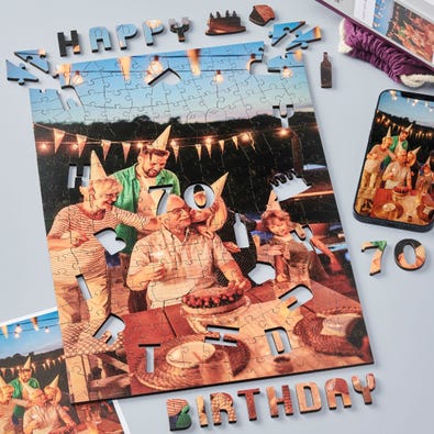 Happy 70th Birthday Portrait - Personalised Puzzle