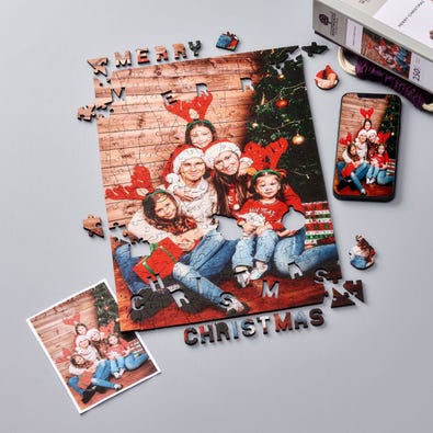Merry Christmas Portrait - Personalised Puzzle