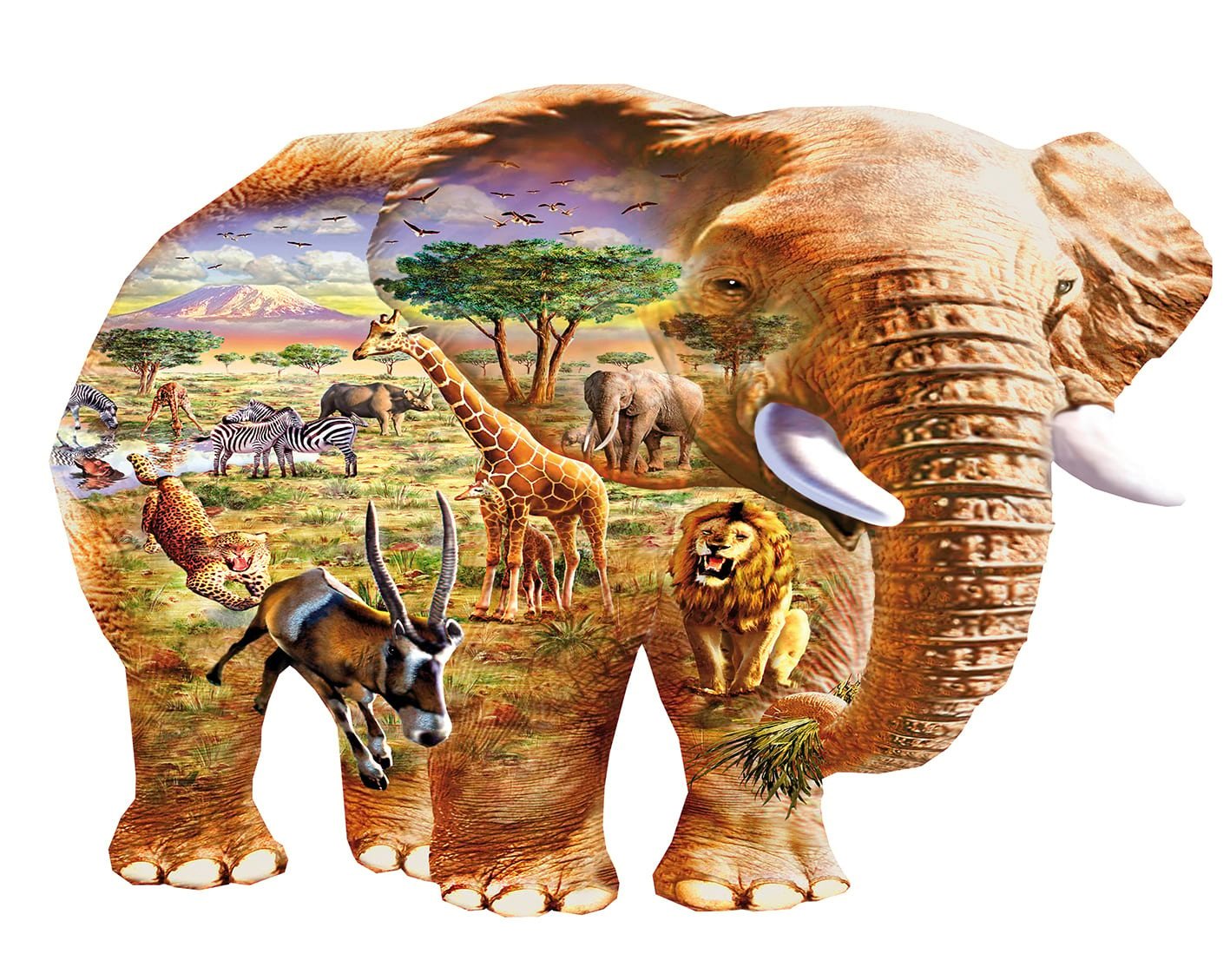 Elephant Exclusive Wildlife Puzzles Ravensburger King of The Savannah 300 Piece Jigsaw Puzzle for Adults & Kids Age 10 Years Up Animal 